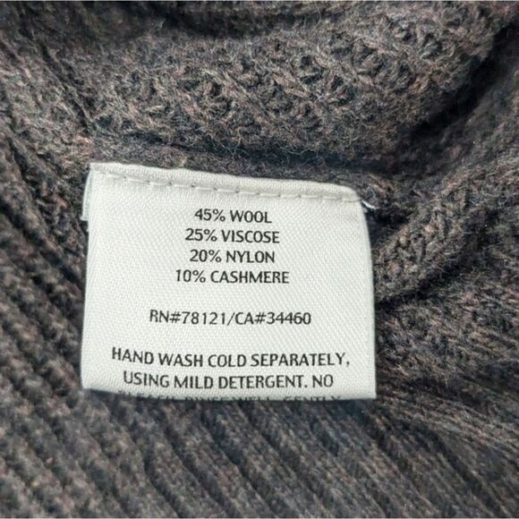 Eileen Fisher Wool Cashmere Blend Brown Cardigan Sweater Short Sleeve Fall M - Picture 8 of 9